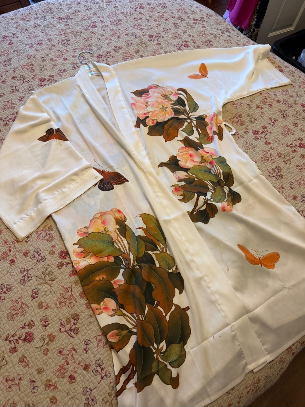 Kim + Ono peonies and butterflies robe
